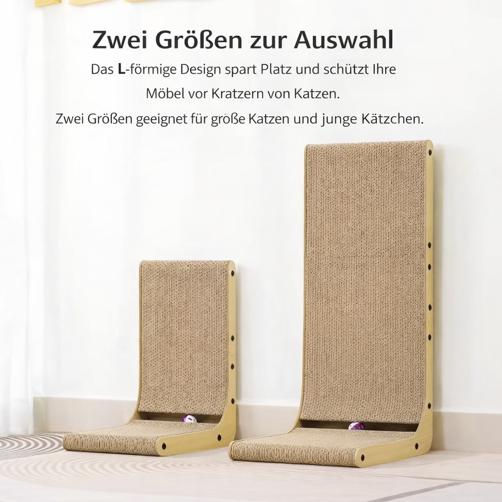 Multifunktionales Katzenkratzbrett - L- Form - robust & langlebig