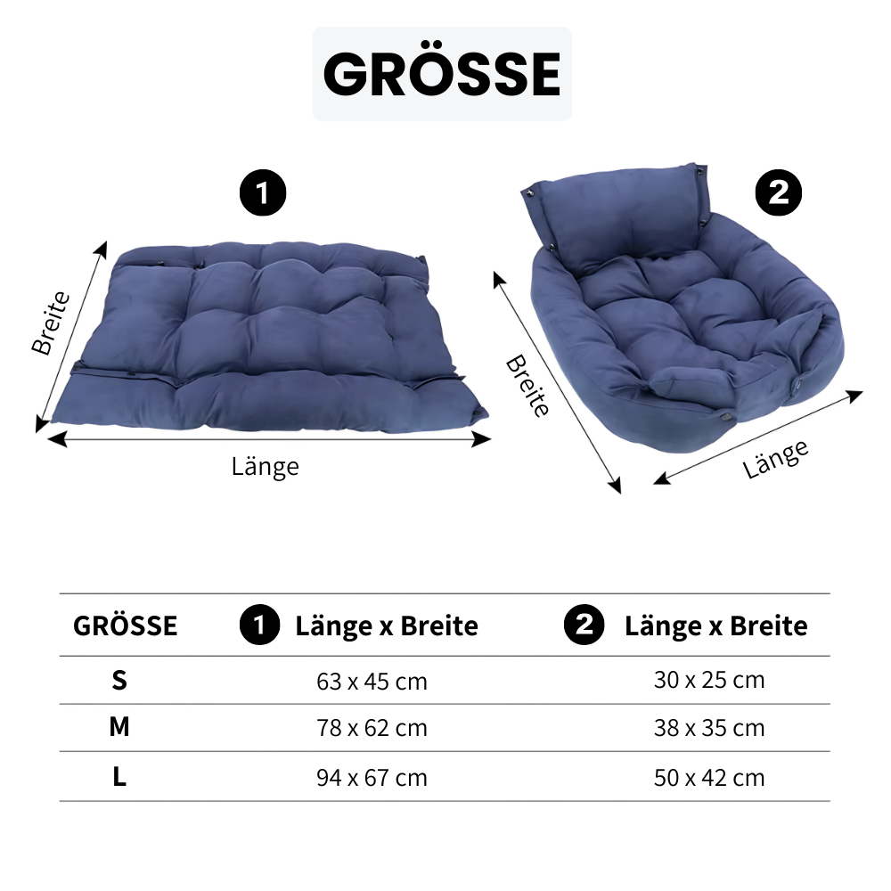 Multifunktions-Hundebett 3 in 1 für Hunde und Katzen