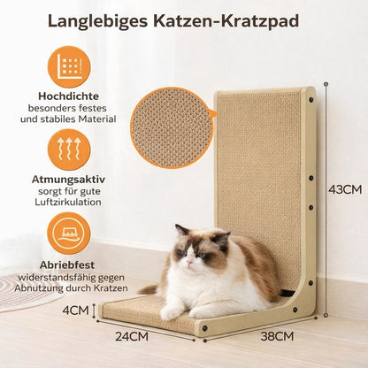 Multifunktionales Katzenkratzbrett - L- Form - robust & langlebig